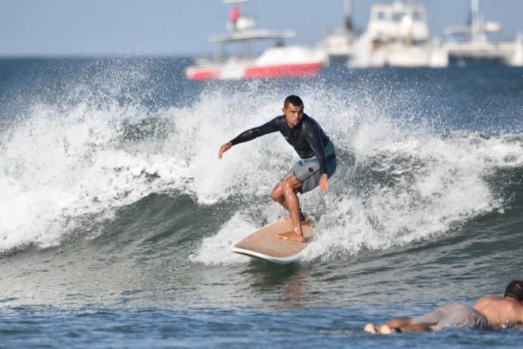 Randall catching waves in Tamarindo