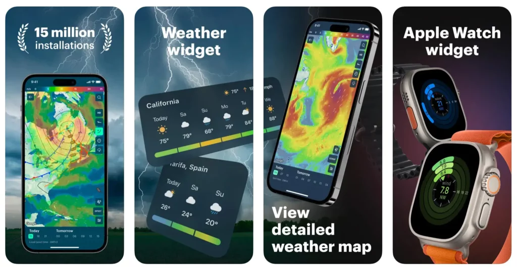 Worldwide animated weather map.