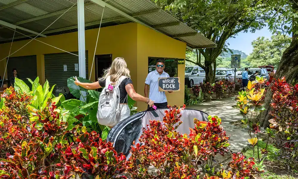 Witchs Rock Surf Camp Driver Picking Up Guest Tamarindo Airport