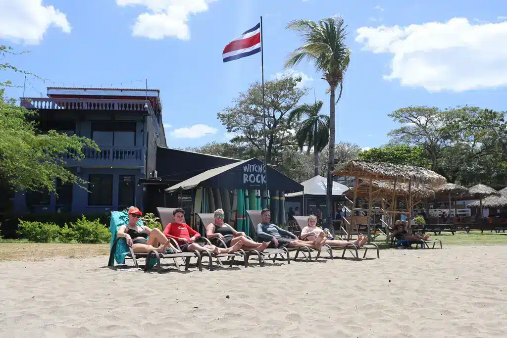 Guest enjoying the private chairs at Costa Rica Surf Camp
